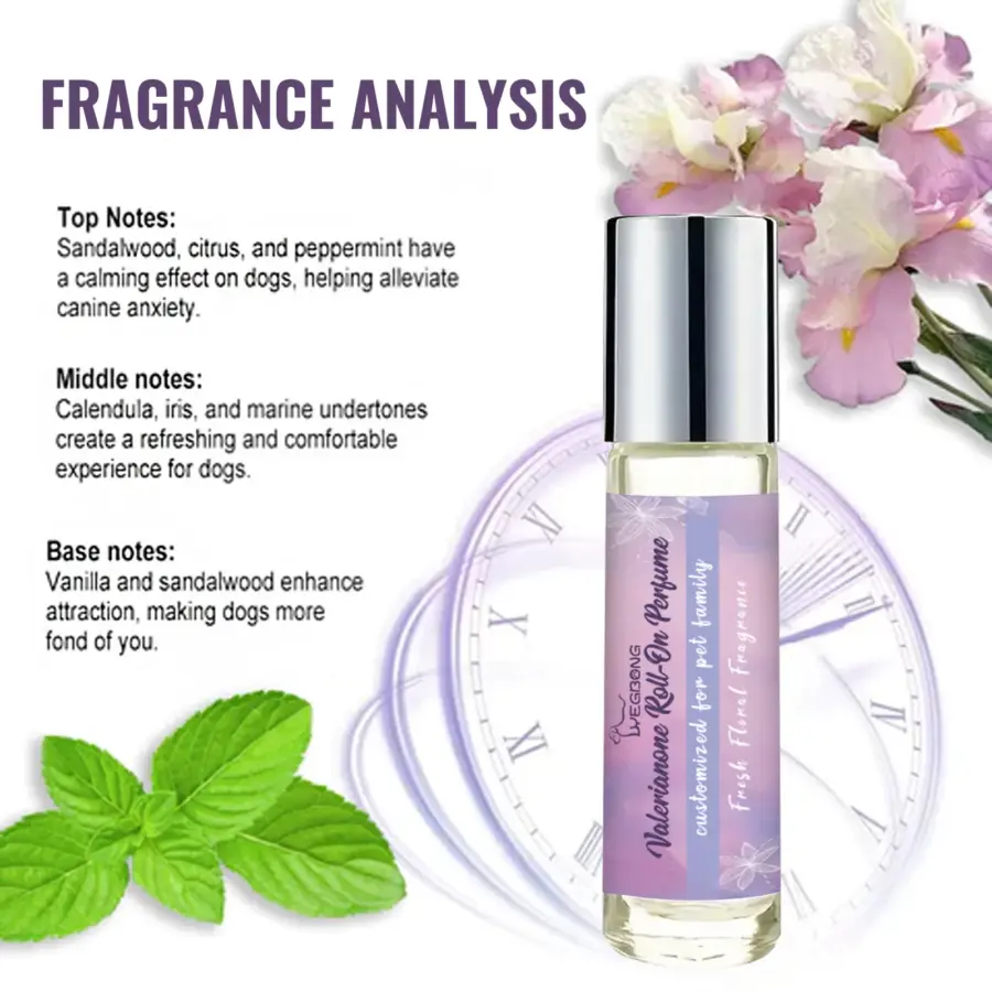 10ML Pet Valerianone Roll-on Perfume Relax Dog Anxiety Enhace Attraction Arouse Puppy's Interest Fragrance - Image 3