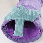 2 in 1 Collapsible Cat Tunnel with Mat Bed