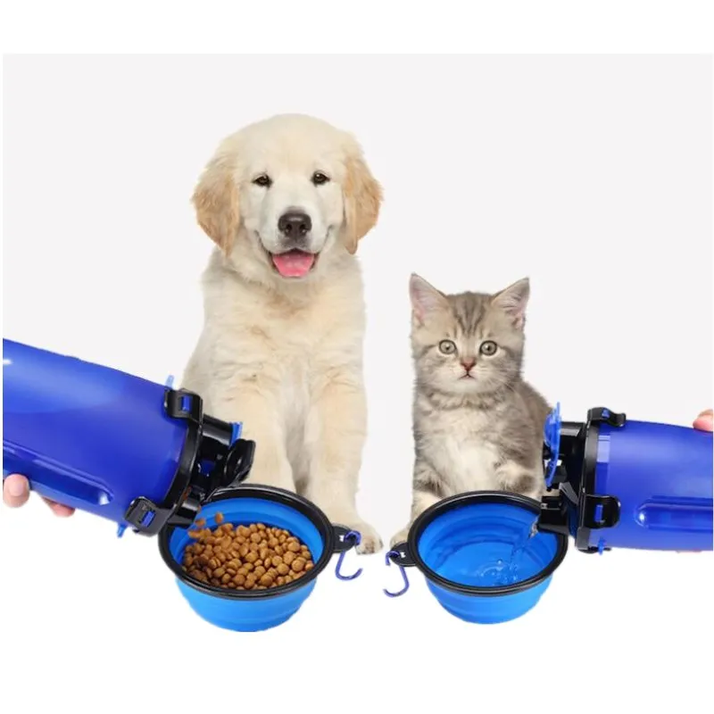 2 in 1 Portable Food Drinking Water Bottle Collapsible