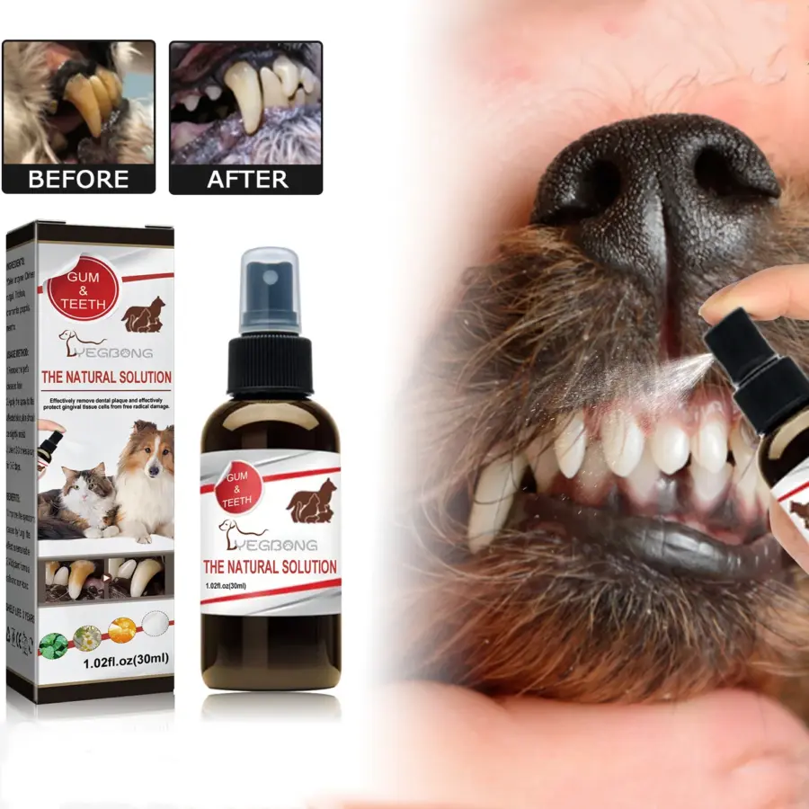 30ML Pet Teeth Cleaning Spray Dog Cat Tartar Cleaner Puppy Kitten Tooth Stain Remover Bad Breath Oral Cleaning
