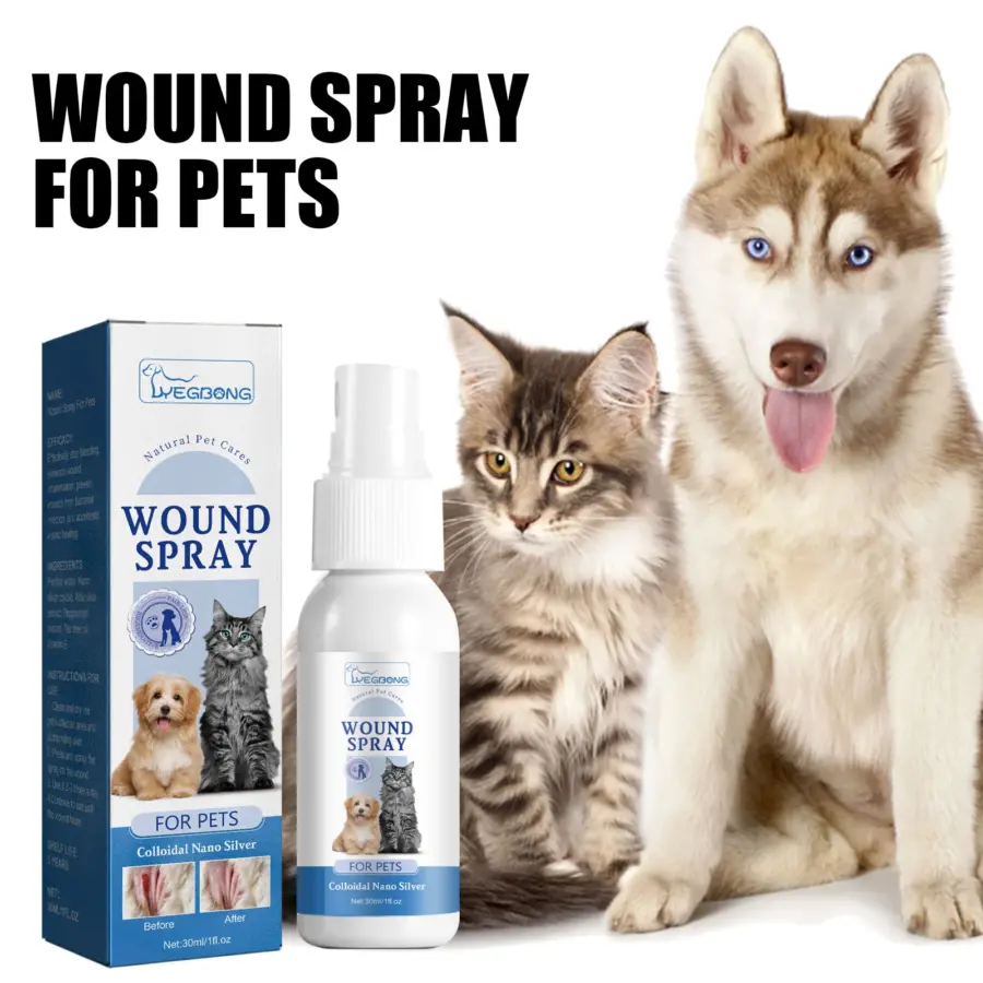 30ML Pet Wound Care Spray Cat Dog Skin Wound Care Drop to Relieve Itching