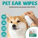 50pcs Ear Wipes For Dogs Ear Cleaning Finger Cots