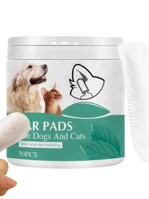 50pcs Ear Wipes For Dogs Ear Cleaning Finger Cots