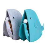 Cat Bed Felt Shark Shape Collapsible