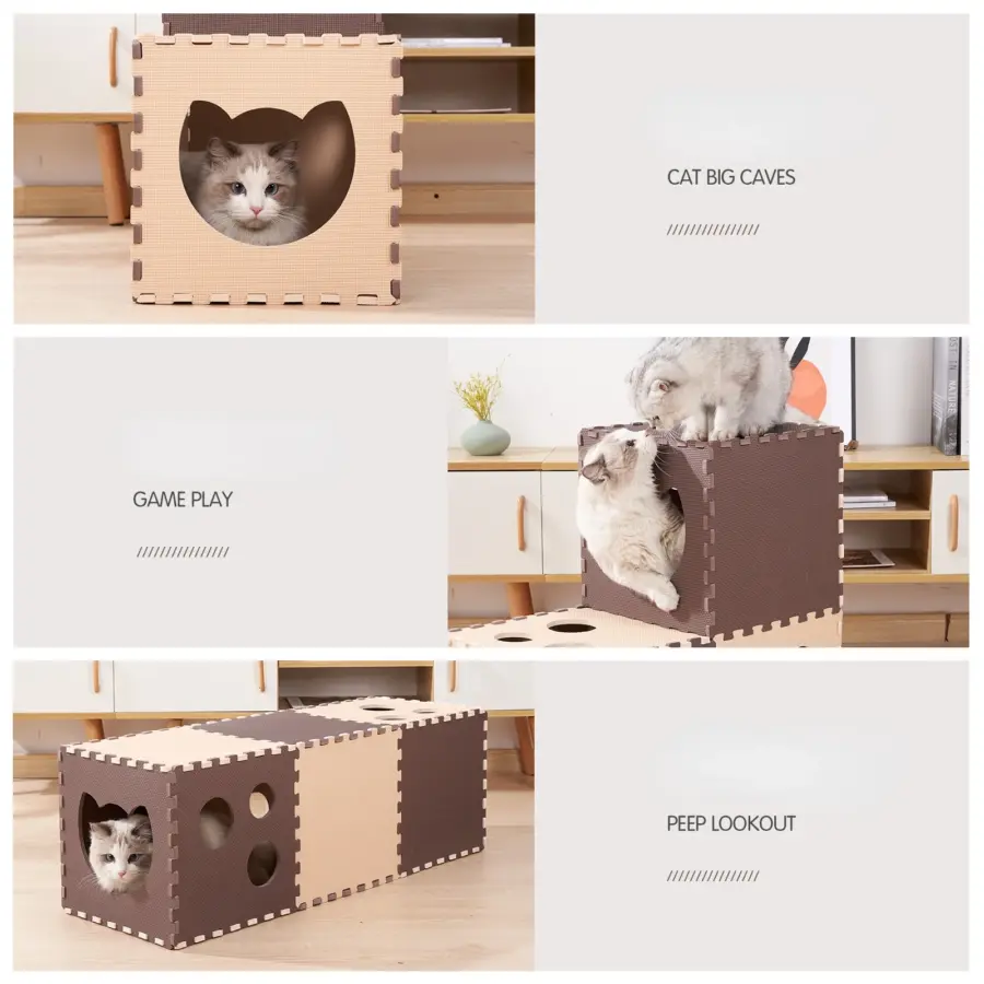 DIY Combination Cat Tunnel Cat Changeable House Assemble EVA Board Foldable Tunnel Pet Kitty Training Toys Play Tunnel Tube - Image 2