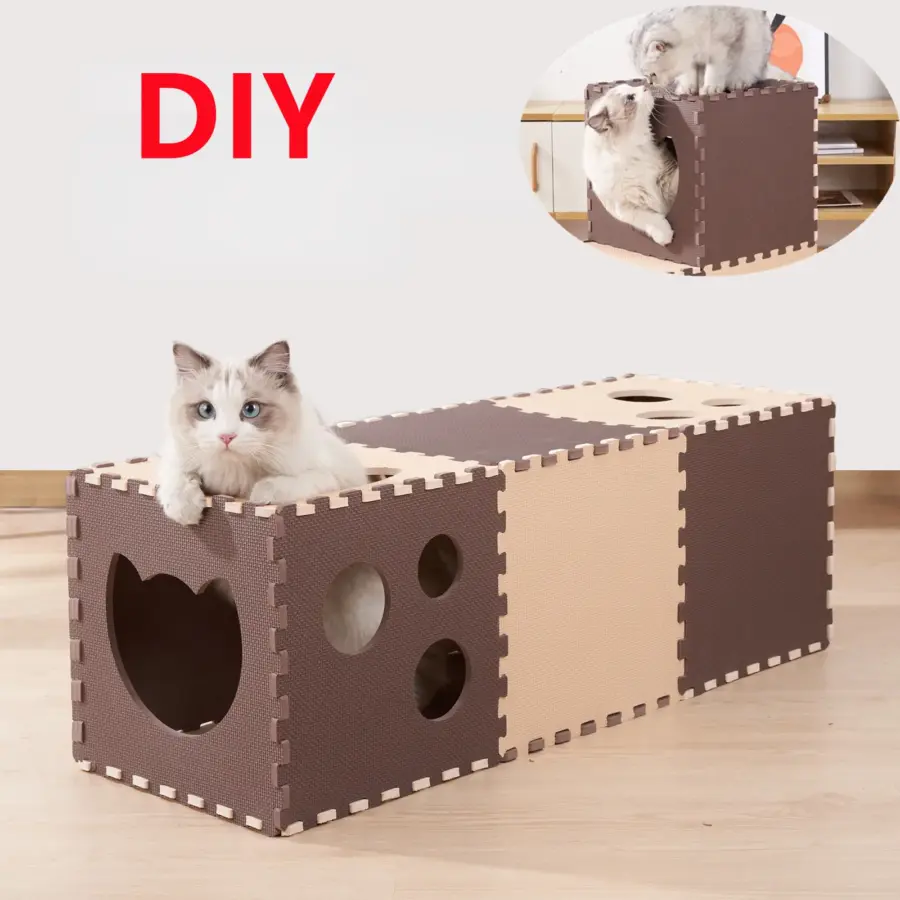 DIY Combination Cat Tunnel Cat Changeable House Assemble EVA Board Foldable Tunnel Pet Kitty Training Toys Play Tunnel Tube