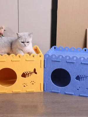 Detachable Assembled Cat House Wear-resistant Felt Board