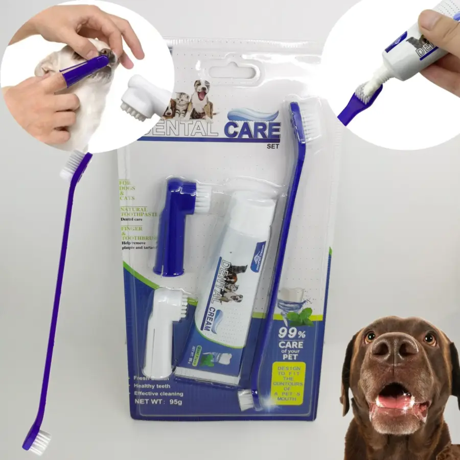 Dog Cat Toothbrush Toothpaste Kit Pet Cleaning Tooth Oral Cleaner Kitten Puppy Gel Toothpaste Set Pet Grooming Supplies - Image 2