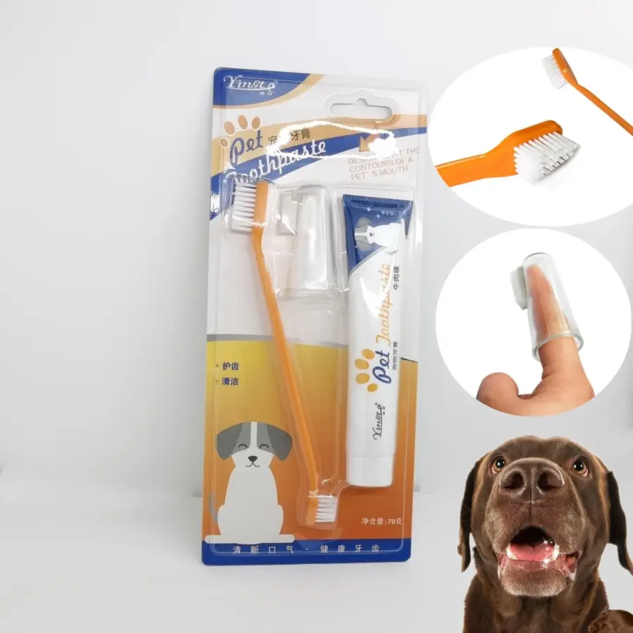 Dog Cat Toothbrush Toothpaste Kit Pet Cleaning Tooth Oral Cleaner Kitten Puppy Gel Toothpaste Set Pet Grooming Supplies - Image 3