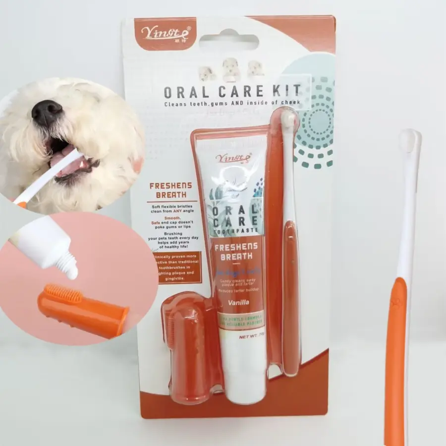 Dog Cat Toothbrush Toothpaste Kit Pet Cleaning Tooth Oral Cleaner Kitten Puppy Gel Toothpaste Set Pet Grooming Supplies - Image 5