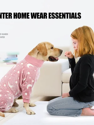 Dog Winter Clothes Flannel Pajamas