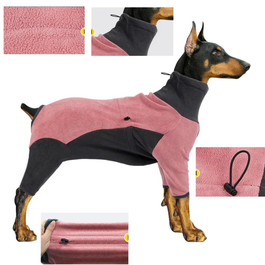 Dog Winter Clothes Pet Polar fleece Cold-proof Warm Cotton Clothing Hoodie Elastic Four-legged Sweatshirt Dogs Home Wear - Image 5
