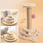 Solid Wood Cat Turntable Toy