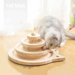 Solid Wood Cat Turntable Toy