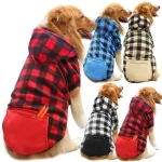 Pet Dog Clothes Winter Plaid Zipper