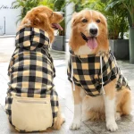 Pet Dog Clothes Winter Plaid Zipper