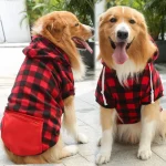 Pet Dog Clothes Winter Plaid Zipper