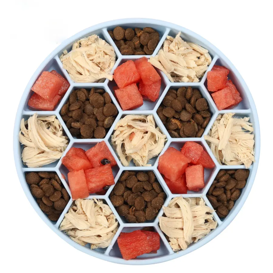 Pet Dog Slow Feeder Puppy Silicone Suction Cup Honeycomb Slow Food Bowl Slow Down Eating Feeder Food Training Bowl - Image 2