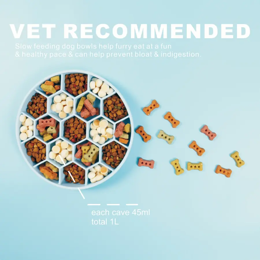 Pet Dog Slow Feeder Puppy Silicone Suction Cup Honeycomb Slow Food Bowl Slow Down Eating Feeder Food Training Bowl - Image 3