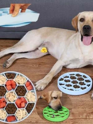 Dog Slow Feeder Silicone Suction Cup Honeycomb