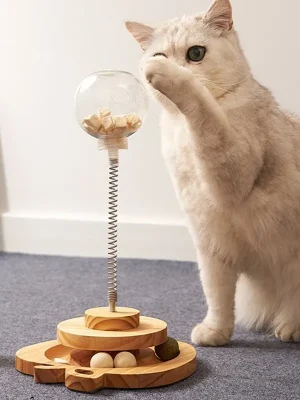 Wood Cat Turntable with Balls