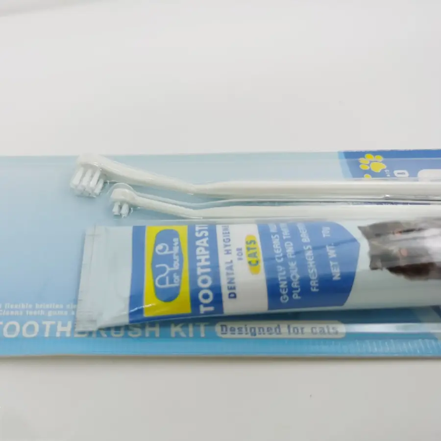 Pet Toothbrush Toothpaste Set Cat Round Head Toothbrushs Toothpaste Remove Bad Breath Tartar Teeth Kitten Oral Cleaning Tools - Image 3