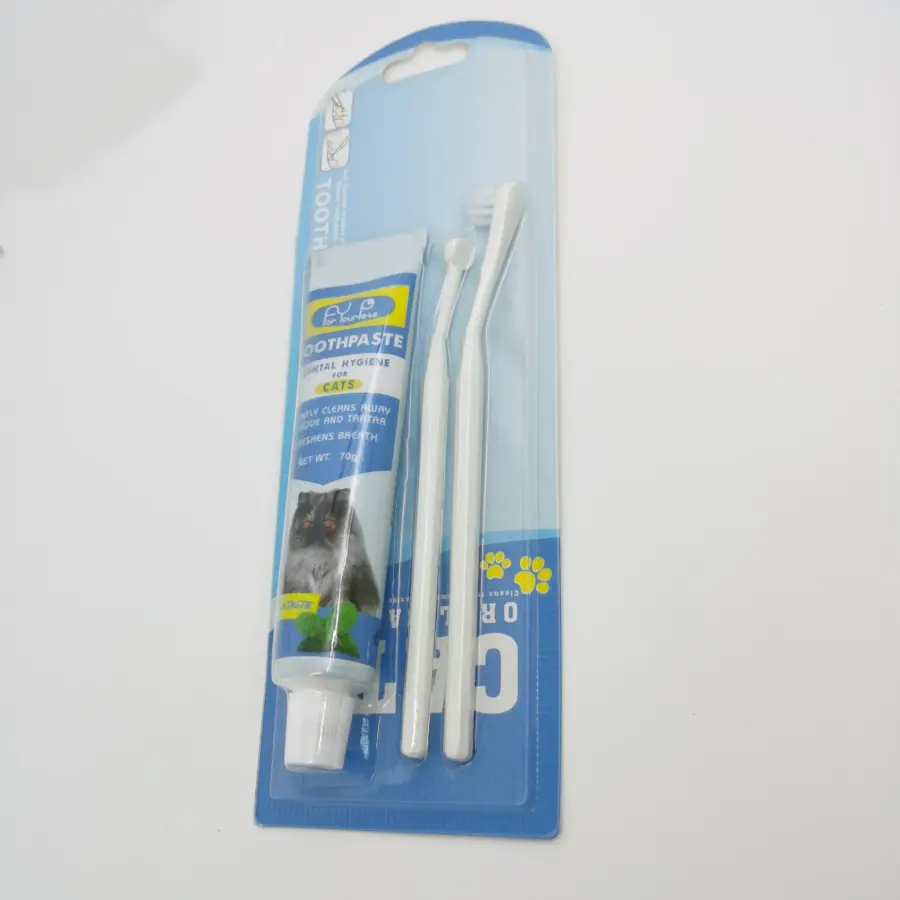 Pet Toothbrush Toothpaste Set Cat Round Head Toothbrushs Toothpaste Remove Bad Breath Tartar Teeth Kitten Oral Cleaning Tools - Image 5