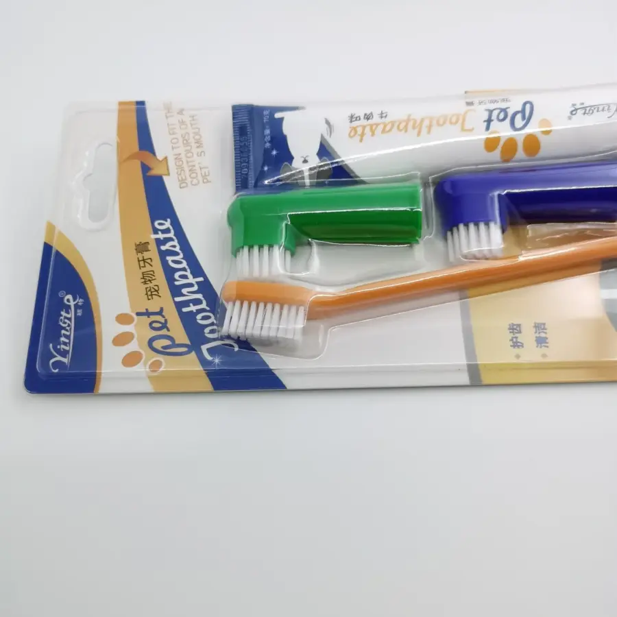 Pet Toothbrush Toothpaste Set Dog Cat Oral Care Set Finger Toothbrush for Puppy Kitten Beef Vanilla Flavor Toothpaste Supplies - Image 3