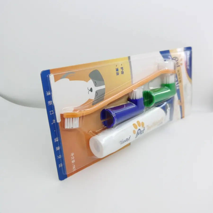Pet Toothbrush Toothpaste Set Dog Cat Oral Care Set Finger Toothbrush for Puppy Kitten Beef Vanilla Flavor Toothpaste Supplies - Image 4