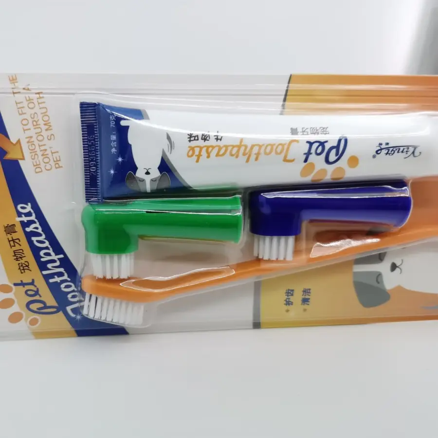 Pet Toothbrush Toothpaste Set Dog Cat Oral Care Set Finger Toothbrush for Puppy Kitten Beef Vanilla Flavor Toothpaste Supplies - Image 5