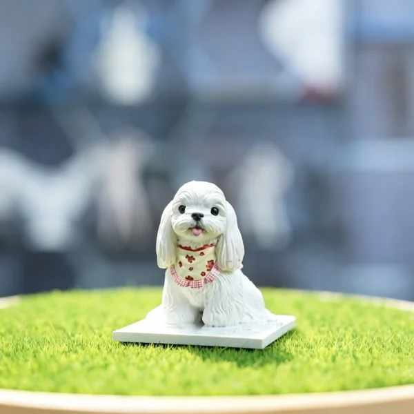 Bandana Maltese Dog Resin Pet Figurine Toy
