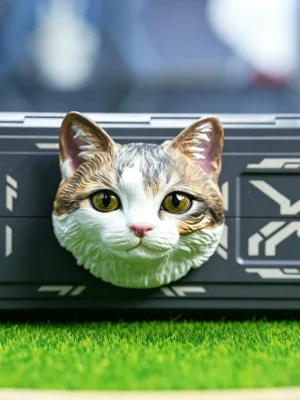 Cute Little Flower Cat Head Fridge Magnet