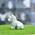 Cute Sitting West Highland Dog Resin Model, Animal Figurine Educational Toy